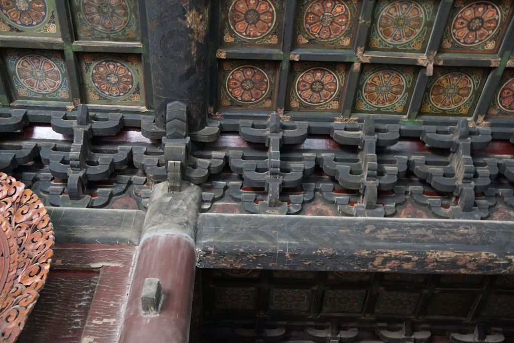 Miniature of Dazhi Hall (Dazhidian, Hall of Great Wisdom), coffered ceiling