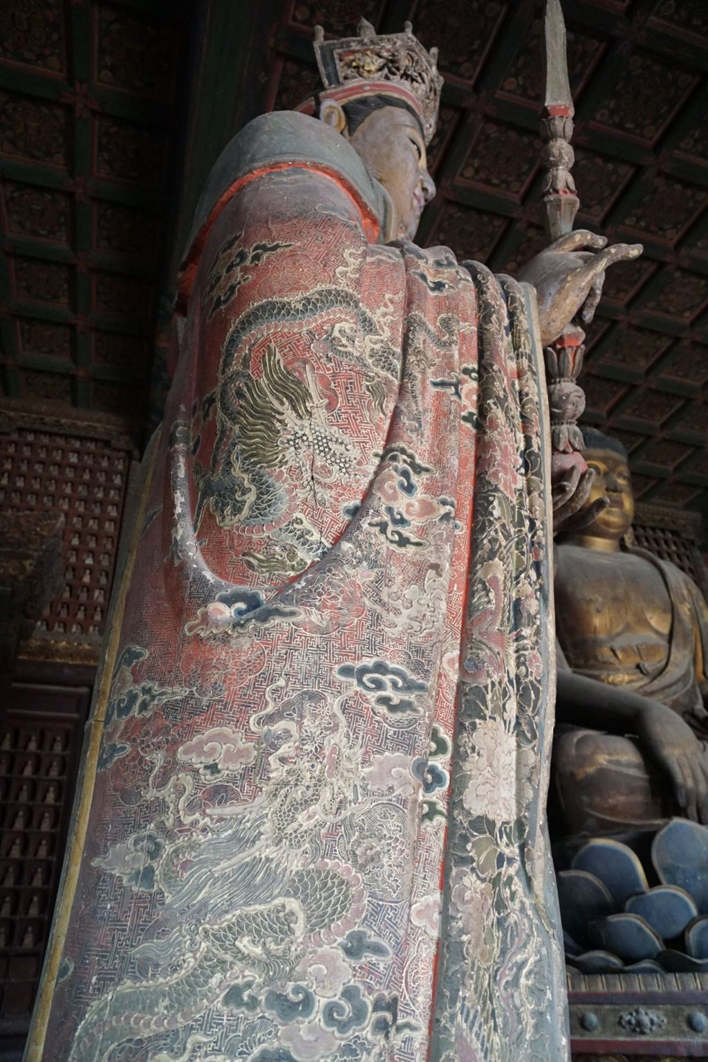 Miniature of Buddha Triad from Rulai Hall (Rulaidian, Tathagatha Hall or Shakyamuni Hall), Indra Buddha