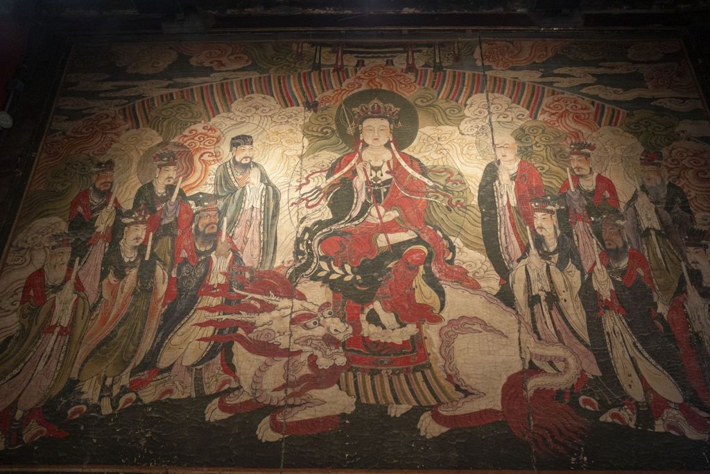 Miniature of Dizang Bodhisattva with the Ten Kings of Hell Mural from Zhihua Hall (Zhihuadian, Hall of Transforming Wisdom), full mural