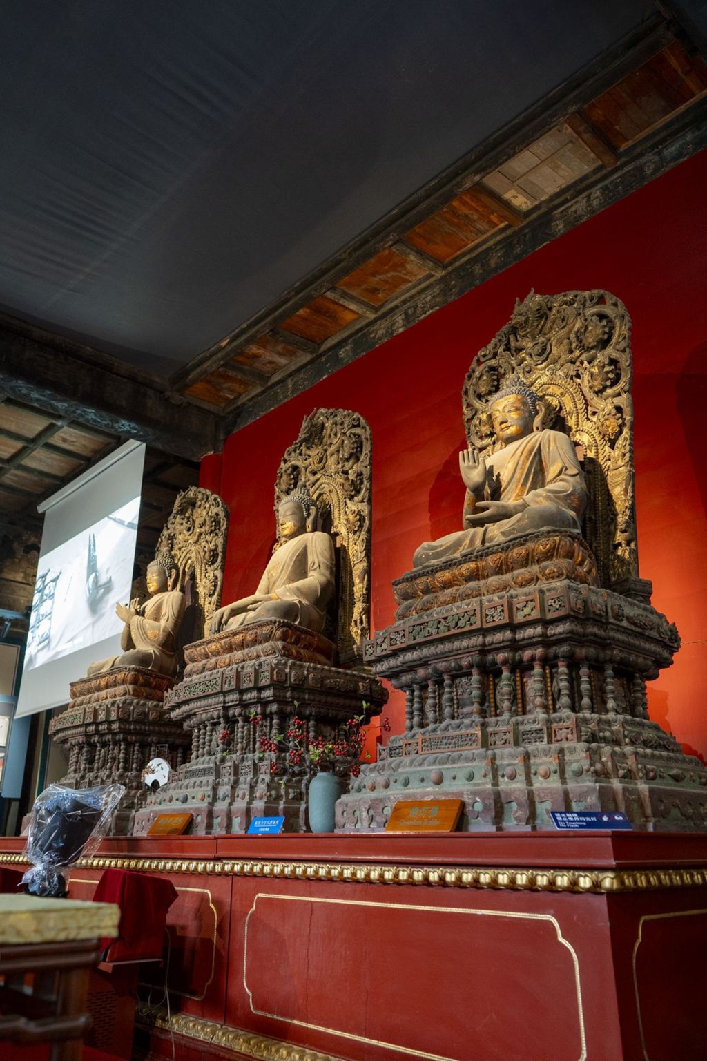 Miniature of Buddha Triad from Zhihua Hall (Zhihuadian, Hall of Transforming Wisdom)