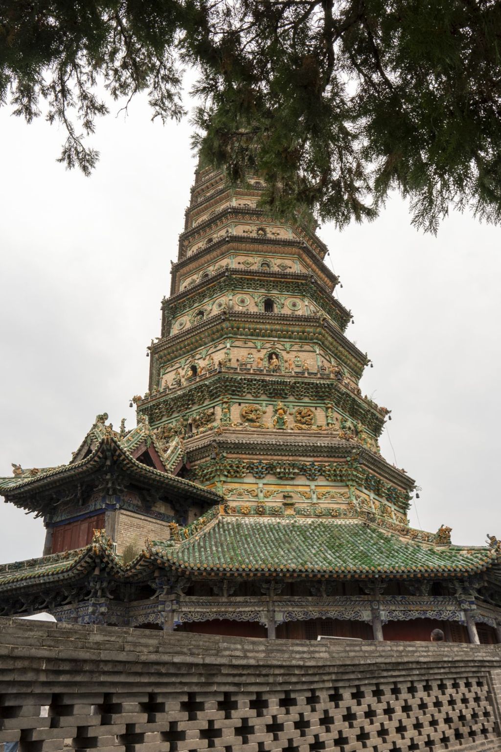 Miniature of Upper Guangsheng Temple, Flying Rainbow Tower (or Feihong Pagoda)