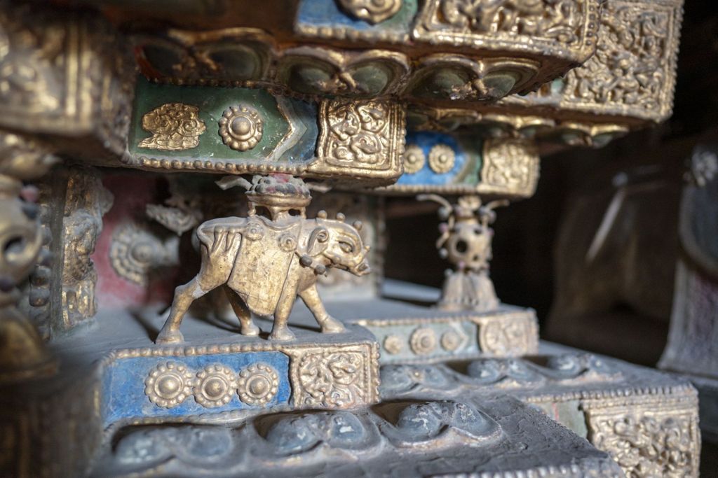 Miniature of Upper Guangsheng Temple, Vairocana Hall (or Pilu Temple or Tianzhongtian Temple), Buddha Triad's throne base