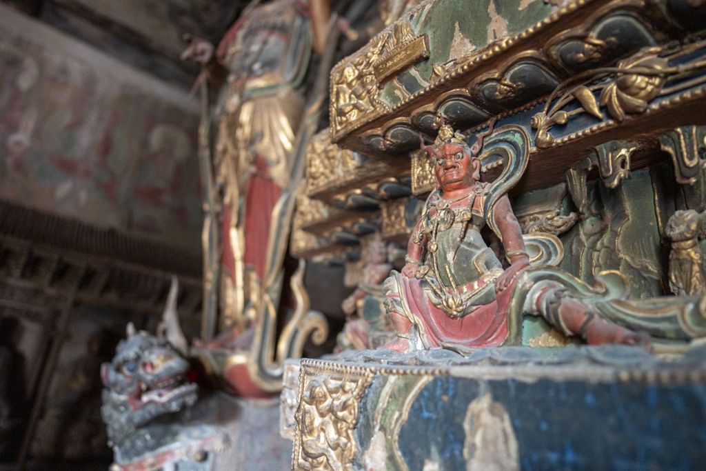 Miniature of Upper Guangsheng Temple, Vairocana Hall (or Pilu Temple or Tianzhongtian Temple), Buddha Triad's throne base