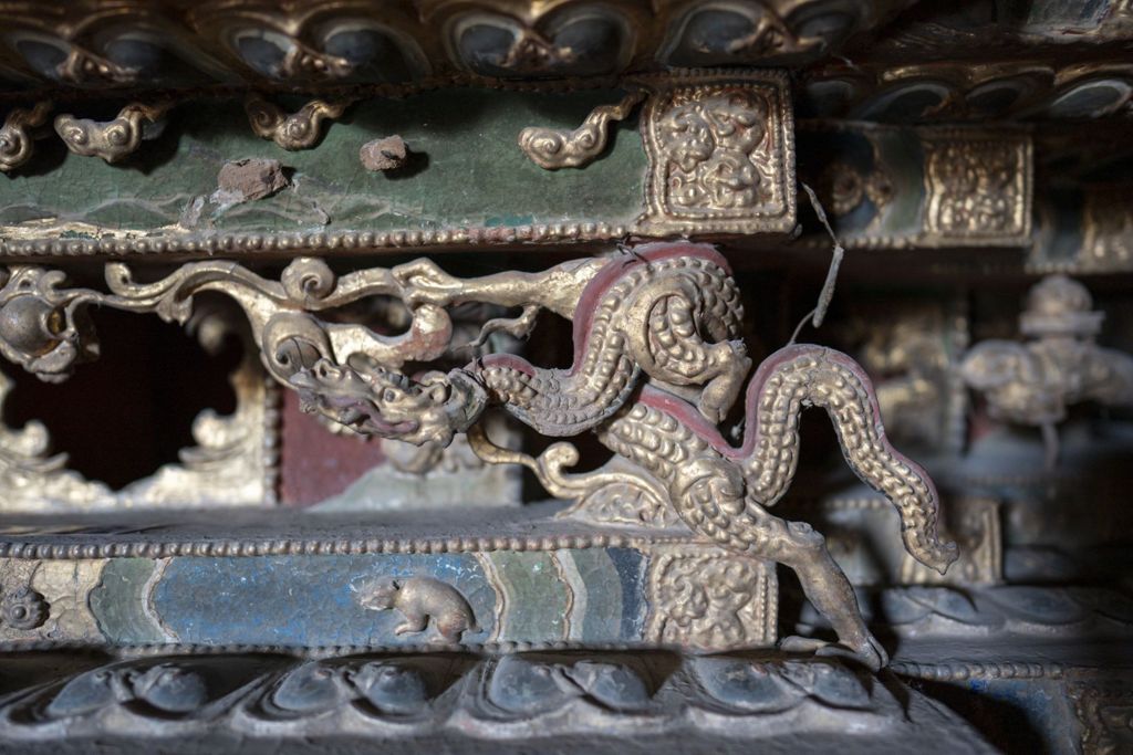 Miniature of Upper Guangsheng Temple, Vairocana Hall (or Pilu Temple or Tianzhongtian Temple), Buddha Triad's throne base