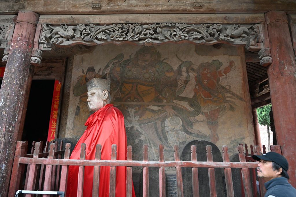 Miniature of Water God's Temple (Shuishen Temple) of the Guangsheng Monastery, Ming Ying King Hall (or Mingyingwang Temple), fresco