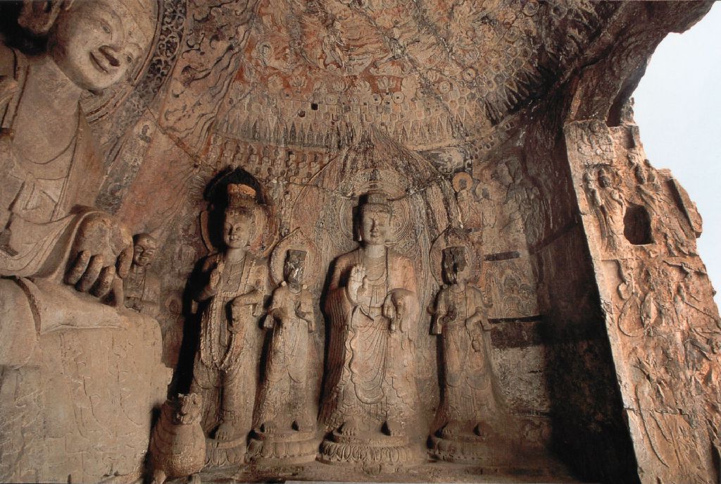 Miniature of Longmen Binyang Central Cave, North Wall of Cave 140 and the North Wall of the doorway