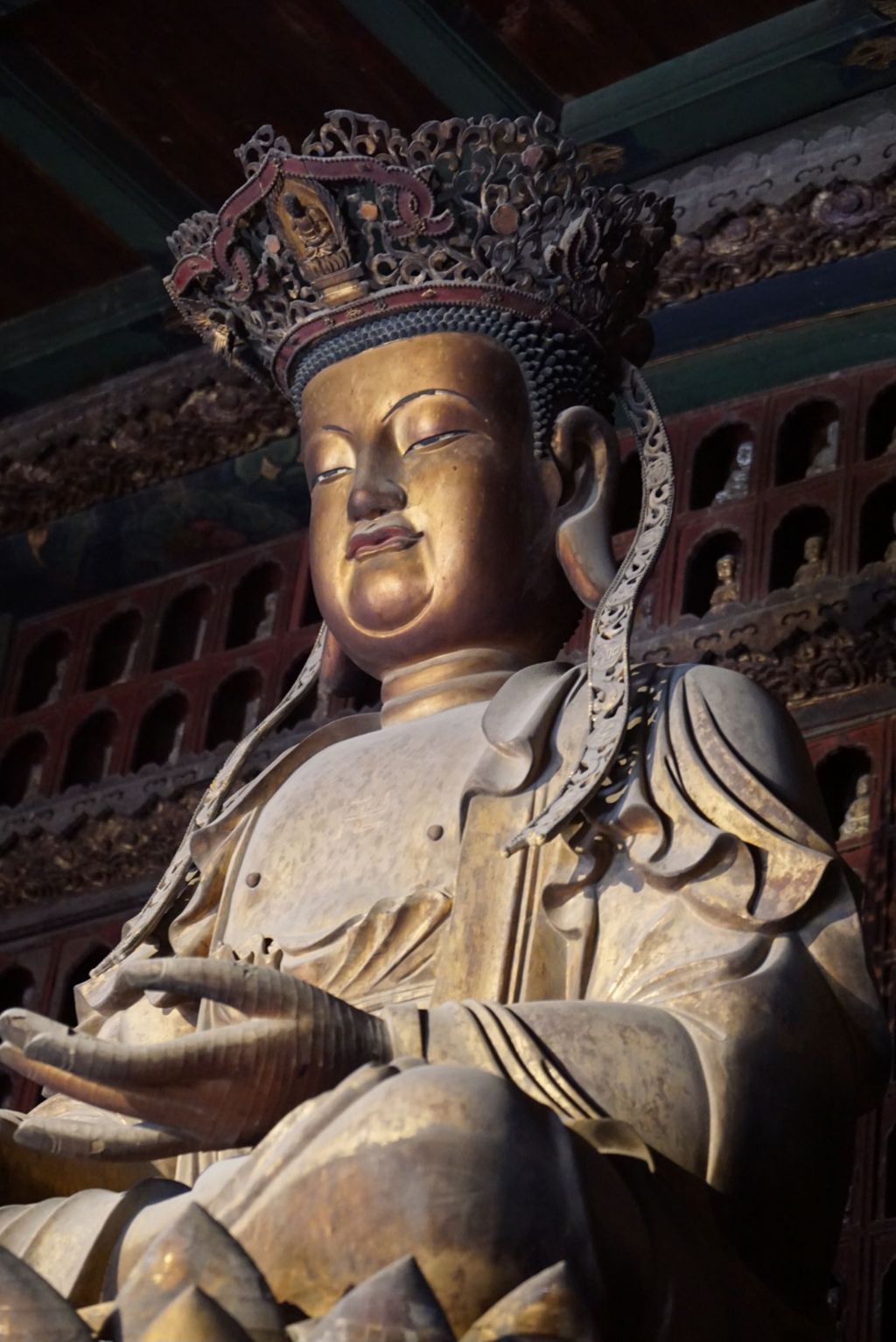 Miniature of Buddha Triad from Wanfo Pavilion (Wanfoge, Ten Thousand Buddhas Pavilion), Rocana Buddha