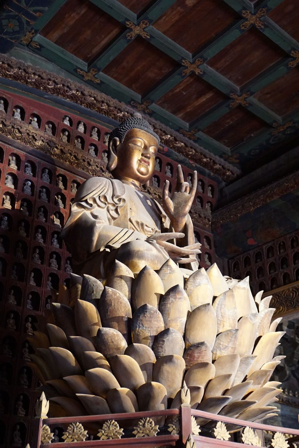 Miniature of Buddha Triad from Wanfo Pavilion (Wanfoge, Ten Thousand Buddhas Pavilion), Shakyamuni Buddha