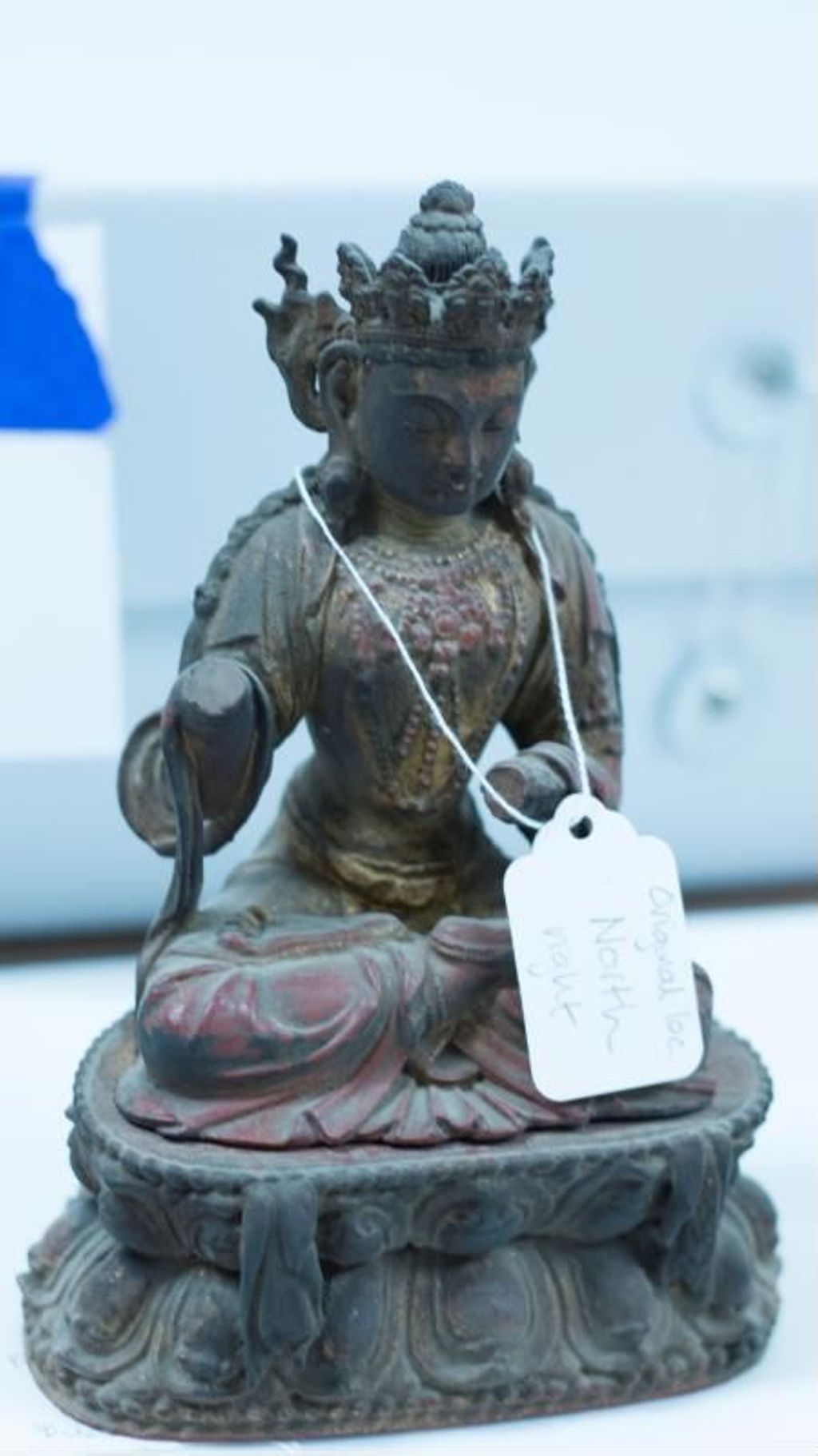 Miniature of Coffered Ceiling from Zhihua Hall (Zhihuadian, Hall of Transforming Wisdom), crowned small Buddha