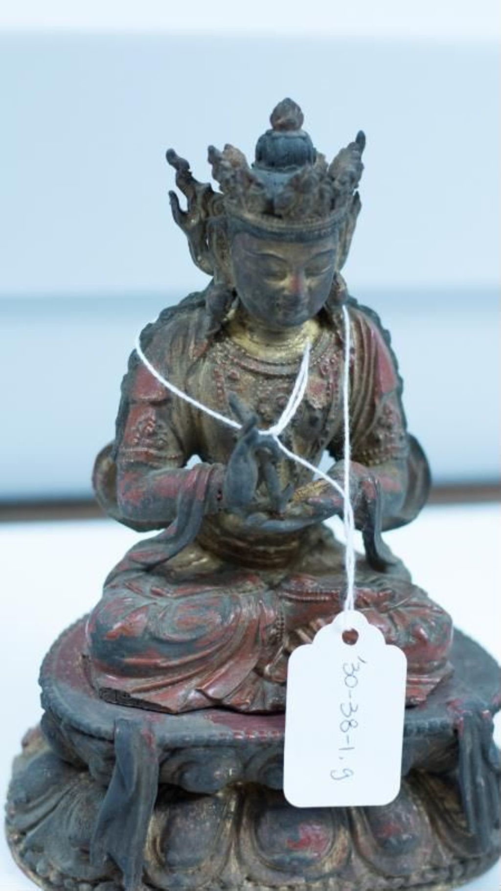 Miniature of Coffered Ceiling from Zhihua Hall (Zhihuadian, Hall of Transforming Wisdom), crowned small Buddha