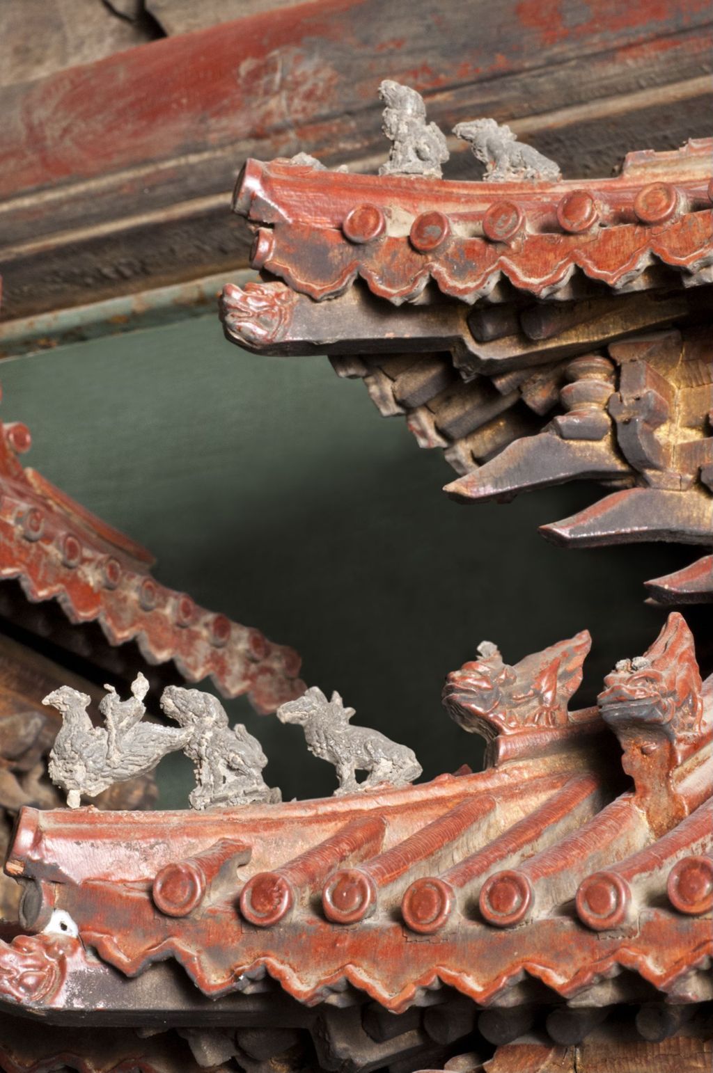 Miniature of Coffered Ceiling from Zhihua Hall (Zhihuadian, Hall of Transforming Wisdom), miniature multi-story pavilion (tiangong louge) eaves