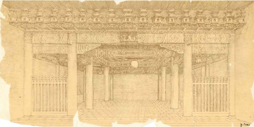 Miniature of Nelson-Atkins Museum of Art's Chinese gallery room design, elevation of gallery design