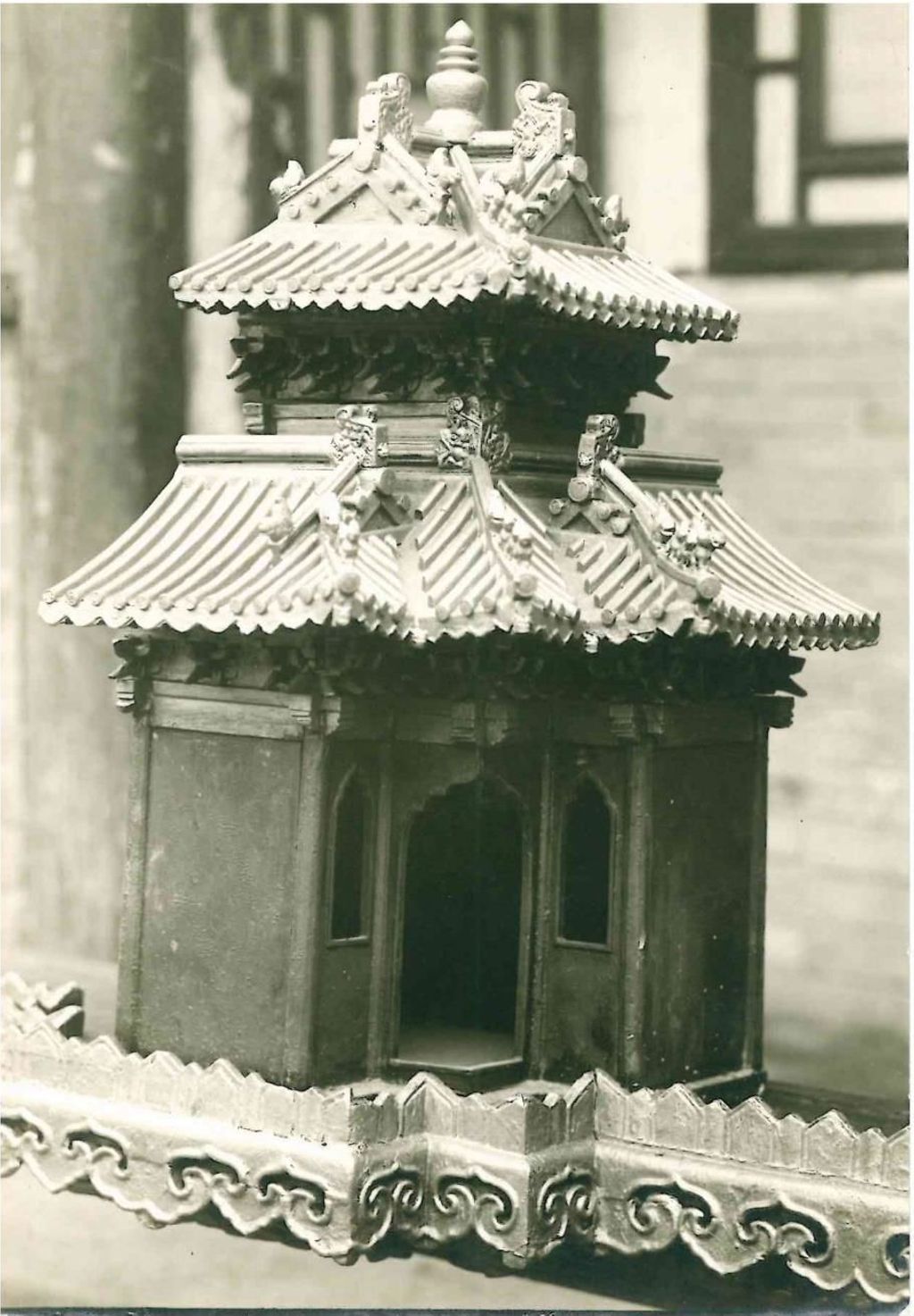 Miniature of Coffered Ceiling from Wanfo Pavilion (Wanfoge, Ten Thousand Buddhas Pavilion), pagoda from tiangong louge