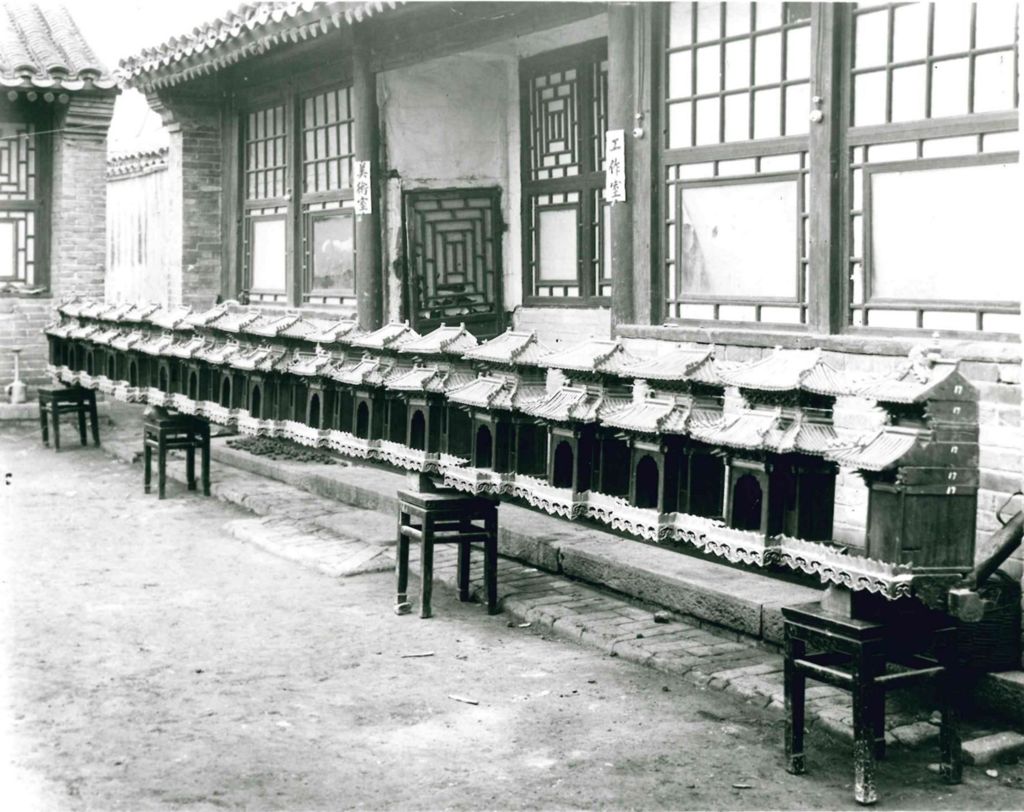 Miniature of Coffered Ceiling from Wanfo Pavilion (Wanfoge, Ten Thousand Buddhas Pavilion), pagoda from tiangong louge