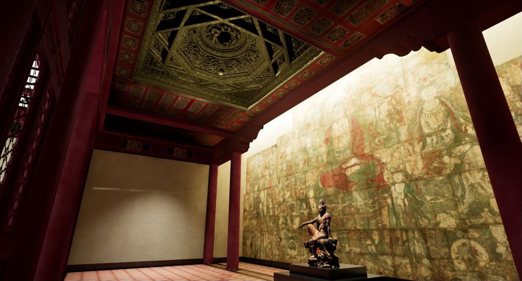 Miniature of Coffered Ceiling from Wanfo Pavilion (Wanfoge, Ten Thousand Buddhas Pavilion), Nelson-Atkins Museum of Art Chinese Galleries